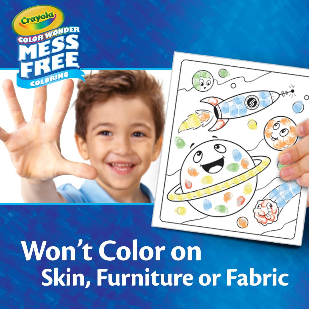 Crayola Color Wonder Mess Free Fingerprint Ink Painting Activity Set, Finger Painting Alternative, Toddler Coloring, Travel Activity, Gift for Toddlers