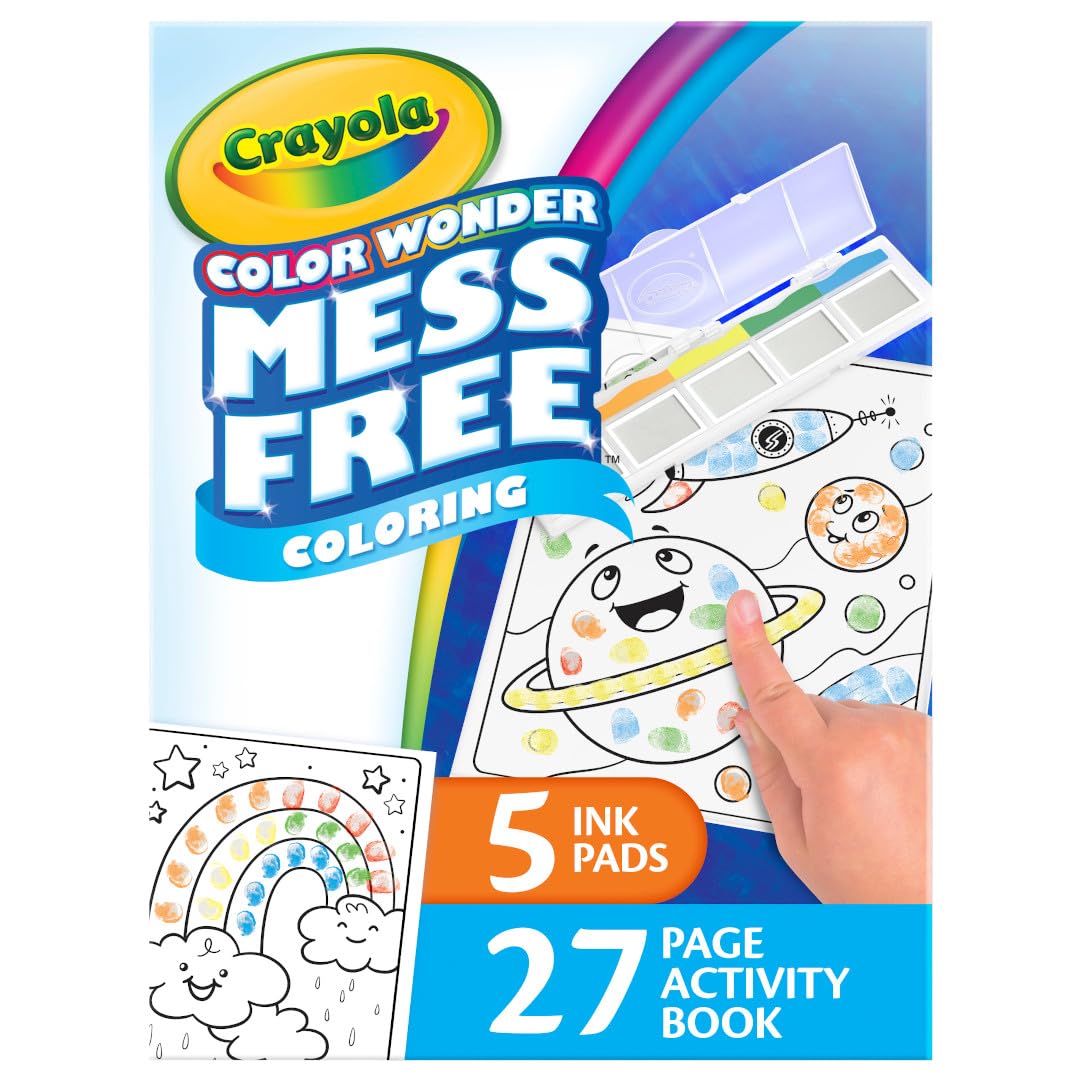 Crayola Color Wonder Mess Free Fingerprint Ink Painting Activity Set, Finger Painting Alternative, Toddler Coloring, Travel Activity, Gift for Toddlers